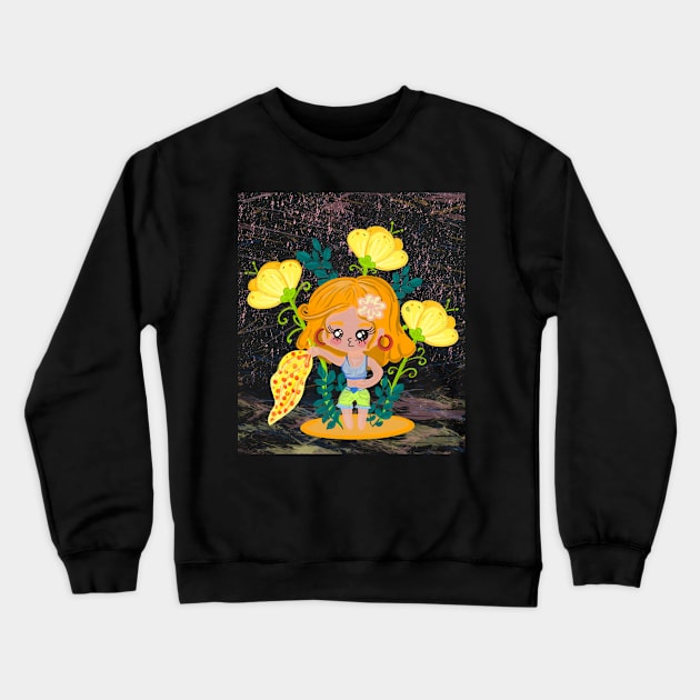 Cute girly summer chibi cartoon style Crewneck Sweatshirt by Floflo art